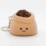 3D Printed Chubby Clicky Sack of Coffee & Rice Keychain