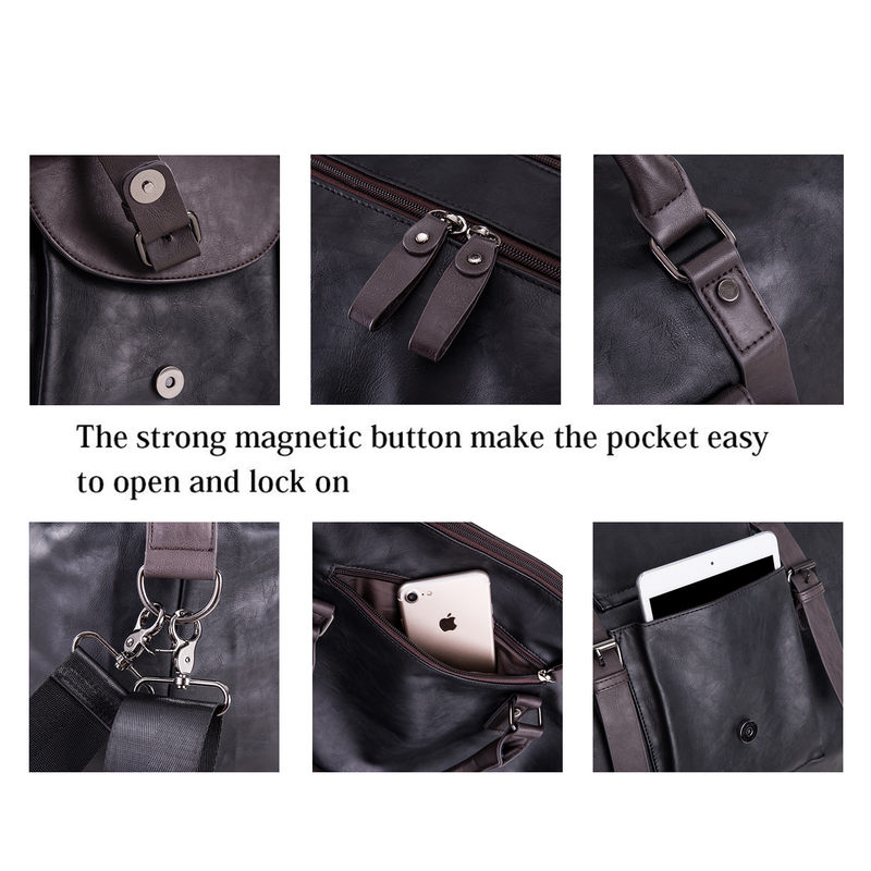 Oversized Leather Travel Duffel Bag