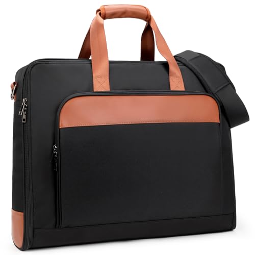 Garment Bag for Travel Suit Bag Carry on Garment Bag Up to 3 Suits for Business Trips,2 in 1 Hanging Suitcase Luggage Bags for Travel,Foldable Carry on Bag Fits 15.6Inch Laptop Black