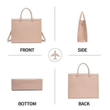 Large Laptop Bag for Women,15.6 inch Laptop Tote Bag Computer Briefcase for Work Business Office Bag, PU Leather Handbag Shoulder Bag for Women- Pink