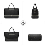Travel Duffel Bag, Womens Overnight Bag Weekender with Shoe Pouch Large Carry On Bag Travel Tote Duffel Bag for Women,Hospital Bags for Labor and Delivery Black