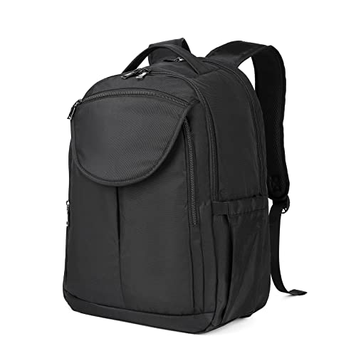 seyfocnia Travel Backpack for Men Women, Waterproof Carry-on Laptop Backpack, 17.3 Inch Computer Business Work Backpack Extra Large Casual Daypack (Black)