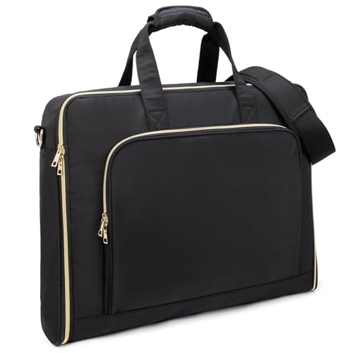 Garment Bag Travel Suit Bag for Women Carry on Garment Bag Up to 3 Suits for Business Trips,2 in 1 Hanging Suitcase Luggage Bags for Travel,Foldable Carry on Bag Fits 15.6Inch Laptop Black