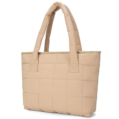 Puffer Tote Bag Lightweight Quilted Puffy Tote Bag Soft Down Cotton Padded Shoulder Bag Quilted Bag for Womens Handbag