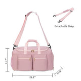 Travel Duffel Bags, Pink Gym Bag with Wet Pocket Weekender Overnight Bag with Shoe Pouch Large Travel Tote Duffel Bag Carry On Bag Gym Duffle Bag for Women-Pink