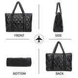 Puffer Tote Bag Lightweight Quilted Puffy Tote Bag Soft Down Cotton Padded Shoulder Bag Quilted Bag for Womens Handbag Black