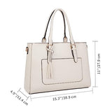 Laptop Tote Bag for Women, Cute Computer Bag Large Laptop Purse Shoulder Handbags Work Tote Bags Briefcase Top Handle Satchel for Women -Beige