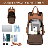seyfocnia Backpack Purse for Women Anti-theft Laptop Backpack Women Mini Small Computer Case Business Work Teacher Backpack-Brown