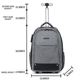 Rolling Backpack,Travel Laptop Backpacks with Wheels Men 17 inch Water Resistant Rolling Laptop Lag Women Carry on Bag Airline Approved Trolley Roller Backpack Suitcase for Travel Women,Grey