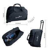 Rolling Duffle Bag with Wheels,Travel Bag with Wheels Roller Carry on Duffle Bag Wheeled Duffel Luggage Overnight Bags Weekender Bags for Women Men-Black
