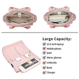 seyfocnia Laptop Backpack for Women, 15.6 Inch Work Backpacks Purse with USB Port Teacher Nurse Backpack Travel Backpack Convertible Business Computer Tote Daypack-Pink