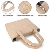 Puffer Tote Bag Lightweight Quilted Puffy Tote Bag Soft Down Cotton Padded Shoulder Bag Quilted Bag for Womens Handbag