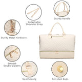Travel Duffel Bag, Womens Overnight Bag Weekender with Shoe Pouch Large Carry On Bag Travel Tote Duffel Bag for Women,Hospital Bags for Labor and Delivery Beige