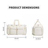 Duffel Bag with Shoe Pouch, Travel Bag Carry On Duffle Bag Weekender Bag for Women Overnight Bags Gym Bag for Women Beige