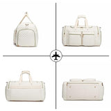Duffel Bag with Shoe Pouch, Travel Bag Carry On Duffle Bag Weekender Bag for Women Overnight Bags Gym Bag for Women Beige