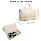 Travel Duffel Bag, Womens Overnight Bag Weekender with Shoe Pouch Large Carry On Bag Travel Tote Duffel Bag for Women,Hospital Bags for Labor and Delivery Beige