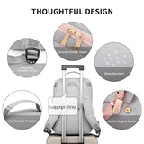 seyfocnia Backpack with Laptop Compartment, Work Backpack for Women 17 inch Laptop Backpack for Women Computer Backpacks With USB Charging Port College Nursing Bag Anti Theft Backpack,Grey Pink