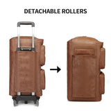 Rolling Garment Bags for Travel,Convertible Duffle Garment Bag Roller Bags for Travel Carry on Garment Bag with Wheels Luggage Rolling Weekender Roller Duffle Bags for Travel-Brown