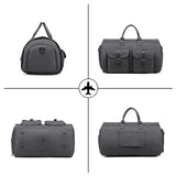 Convertible Travel Garment Bag,Carry on Garment Duffel Bag for Men Women - 2 in 1 Hanging Suitcase Suit Business Travel Bag Dark Grey