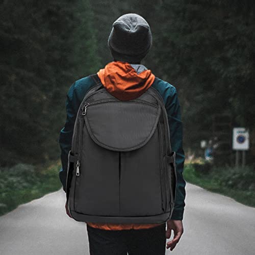 seyfocnia Travel Backpack for Men Women, Waterproof Carry-on Laptop Backpack, 17.3 Inch Computer Business Work Backpack Extra Large Casual Daypack (Black)