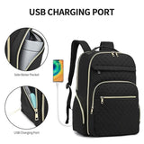 seyfocnia Travel Backpack for Women, 17.3 Inch Carry On Backpack with USB Port as Personal Item Flight Approved, Fashion Work Laptop Bag Waterproof Backpacks Casual Daypacks (Black)
