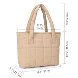 Puffer Tote Bag Lightweight Quilted Puffy Tote Bag Soft Down Cotton Padded Shoulder Bag Quilted Bag for Womens Handbag