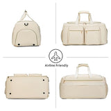 Gym Duffle Bag, Travel Duffel Bag with Shoe Pouch Weekender Bag with Wet Pocket Carry On Duffle Bag Overnight Bags Large Gym Bag for Women-Beige
