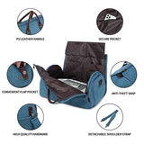 Carry On Garment Bag, Mens Garment Bag for Travel Business, Large Canvas Duffel Bag with Shoe Compartment -Blue