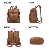 seyfocnia Backpack Purse for Women, Fashion Leather Backpack Convertible Design Satchel Handbags Shoulder Bag with Laptop Compartment Travel Carry on Backpack, Brown