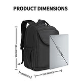 seyfocnia Travel Backpack for Men Women, Waterproof Carry-on Laptop Backpack, 17.3 Inch Computer Business Work Backpack Extra Large Casual Daypack (Black)