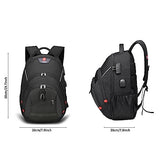CALLPIONEER Laptop Backpack for Men,Travel Backpack with USB Charging Port Carry on Backpack for Airplanes Casual Daypack Backpacks Business Backpack Computer Work Bag,Black
