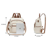 seyfocnia Backpack Purse for Women, Fashion Backpack Convertible Design Satchel Handbags Shoulder Bag with Laptop Compartment Travel Carry on Backpack, White Brown