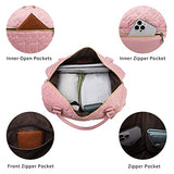 Travel Duffle Bag for Women, Weekender Bags with Shoe Compartment, Large Overnight Duffel Bags Tote Duffel Bag Carry On Bag, Pink