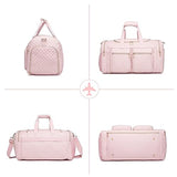 Travel Duffle Bag with Toiletry Bag,Weekender Bag Carry on Overnight Bag for Women with Shoe Compartment Gym Bag Sport Bag Hospital Bags for Labor and Delivery - Pink