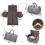 Convertible Travel Garment Bag,Carry on Garment Duffel Bag for Men Women - 2 in 1 Hanging Suitcase Suit Business Travel Bag Grey