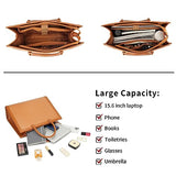 Women Laptop Bag,PU Leather Work Tote 15.6 Inch Laptop Computer Bag Business Shoulder Messenger Bag Business Office Bag Handbag -Brown
