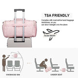Travel Duffle Bag with Toiletry Bag,Weekender Bag Carry on Overnight Bag for Women with Shoe Compartment Gym Bag Sport Bag Hospital Bags for Labor and Delivery - Pink