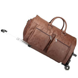Rolling Garment Bags for Travel,Convertible Duffle Garment Bag Roller Bags for Travel Carry on Garment Bag with Wheels Luggage Rolling Weekender Roller Duffle Bags for Travel-Brown