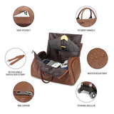Rolling Garment Bags for Travel,Convertible Duffle Garment Bag Roller Bags for Travel Carry on Garment Bag with Wheels Luggage Rolling Weekender Roller Duffle Bags for Travel-Brown