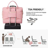 Travel Duffle Bag for Women, Weekender Bags with Shoe Compartment, Large Overnight Duffel Bags Tote Duffel Bag Carry On Bag, Pink