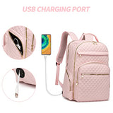 seyfocnia Carry On Backpack for Women, Travel Laptop Backpack Airline Approved, 17.3 Inch Computer Work Bag with USB Port Stylish Waterproof Backpacks Travel Bags Casual Daypacks (Pink)