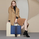 Chic Laptop Tote Bag for Women, Pu leather Work Tote Bags Large Computer Bag Laptop Purse Shoulder Handbags Briefcase Top Handle Satchel -Blue
