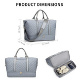 Travel Bag with Shoe Pouch,Weekender Bag Overnight Duffle Bag Carry On Bag Travel Tote Duffel Bags for Traveling Sport Duffel Bag Gym Bag for Women,Grey
