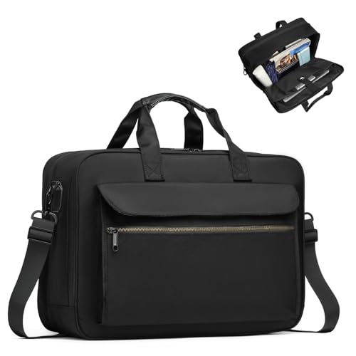 Mens Messenger Bag, 17.3 Inch Laptop Bag Computer Bag Laptop Briefcase Satchel Work Bags for Men Women Handbag Business Bag Laptop Case,Black
