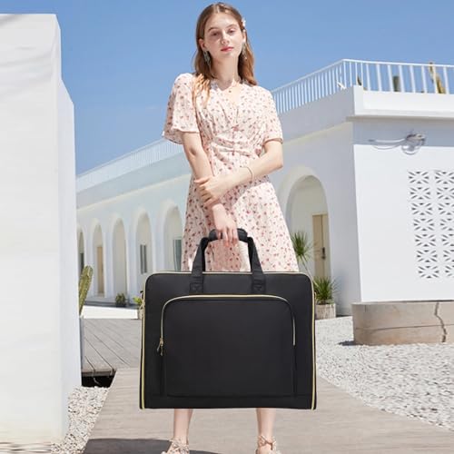 Garment Bag Travel Suit Bag for Women Carry on Garment Bag Up to 3 Suits for Business Trips,2 in 1 Hanging Suitcase Luggage Bags for Travel,Foldable Carry on Bag Fits 15.6Inch Laptop Black