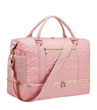 Travel Duffle Bag for Women, Weekender Bags with Shoe Compartment, Large Overnight Duffel Bags Tote Duffel Bag Carry On Bag, Pink