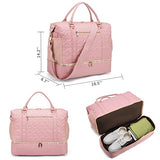 Travel Duffle Bag for Women, Weekender Bags with Shoe Compartment, Large Overnight Duffel Bags Tote Duffel Bag Carry On Bag, Pink