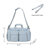 Gym Bag, Weekender Bag for Men Women Travel Duffel Bag with Wet Pocket Large Overnight Bag with Shoe Compartment Carry On Travel Bag Gym Duffle Bag Sports Bag-Blue
