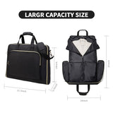 Garment Bag Travel Suit Bag for Women Carry on Garment Bag Up to 3 Suits for Business Trips,2 in 1 Hanging Suitcase Luggage Bags for Travel,Foldable Carry on Bag Fits 15.6Inch Laptop Black