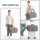 Convertible Travel Garment Bag,Carry on Garment Duffel Bag for Men Women - 2 in 1 Hanging Suitcase Suit Business Travel Bag Grey